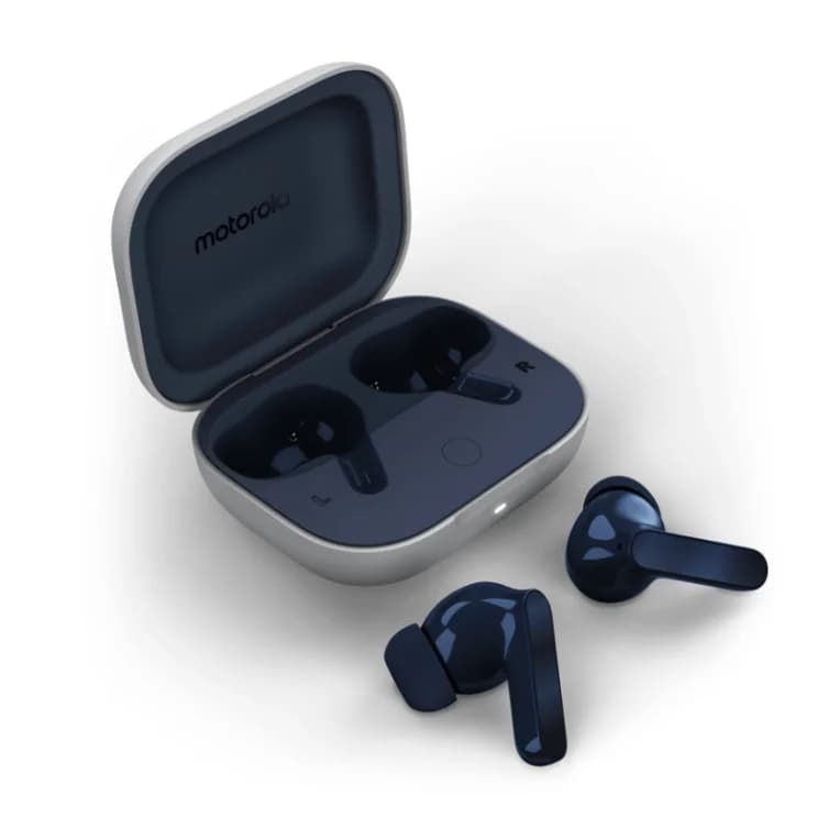 Motorola Moto Buds Auriculares Sem Fios com Estojo de Carga Azul Marinho Blueberry