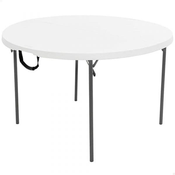 LifeTime Mesa Redonda Dobrável Branca 122 cm