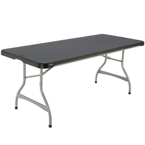 LifeTime Mesa Dobrável Retangular 182x76cm Preta