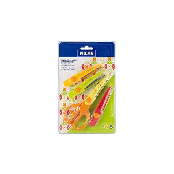 Milan Tesoura Zig Zag c/ 4 Laminas Milan Blister - 1 Un. (5180904)