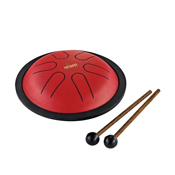 Nino Percussion Mini Steel Tongue Drum C Pentatónica Vermelho 6"