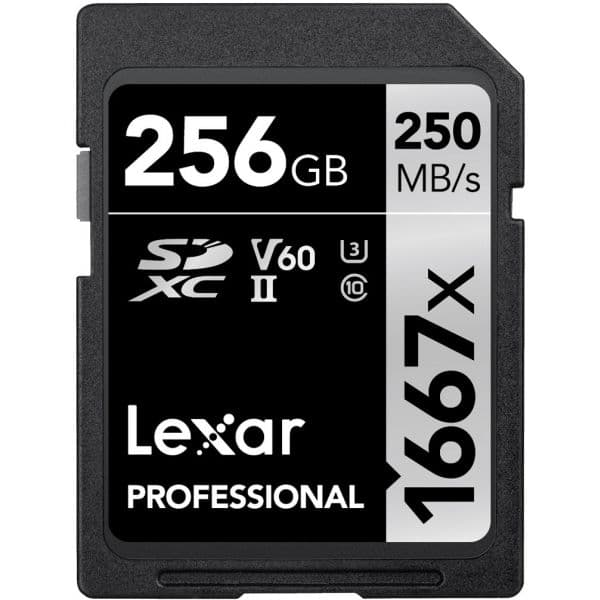 Lexar 256GB SDXC Professional UHS-II U3 V60 Class 10 (1667x) - LSD2561667X