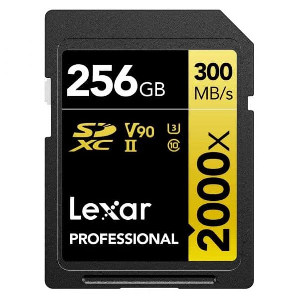 Lexar 256GB Professional 2000X Pro Gold Series SDXC UHS-II V90 U3