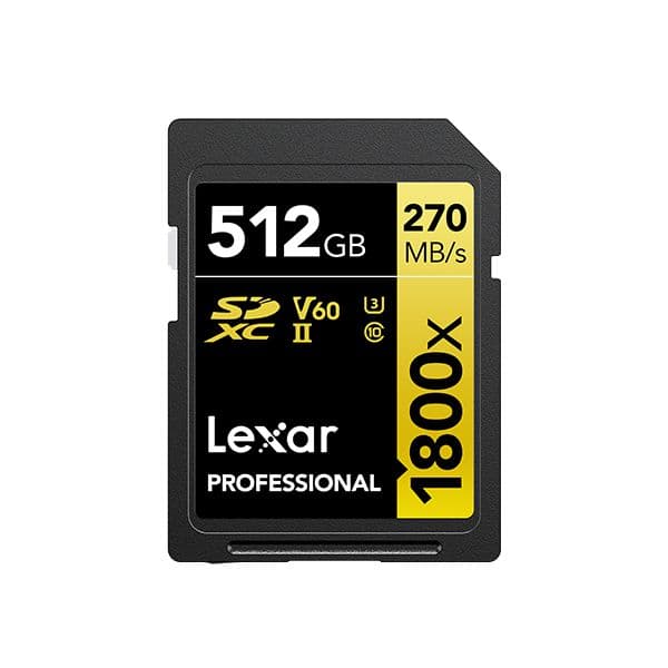 Lexar Cartão Sdxc 512GB Professional Uhs-ii (1800x) V60 Gold - LEXAR50127863
