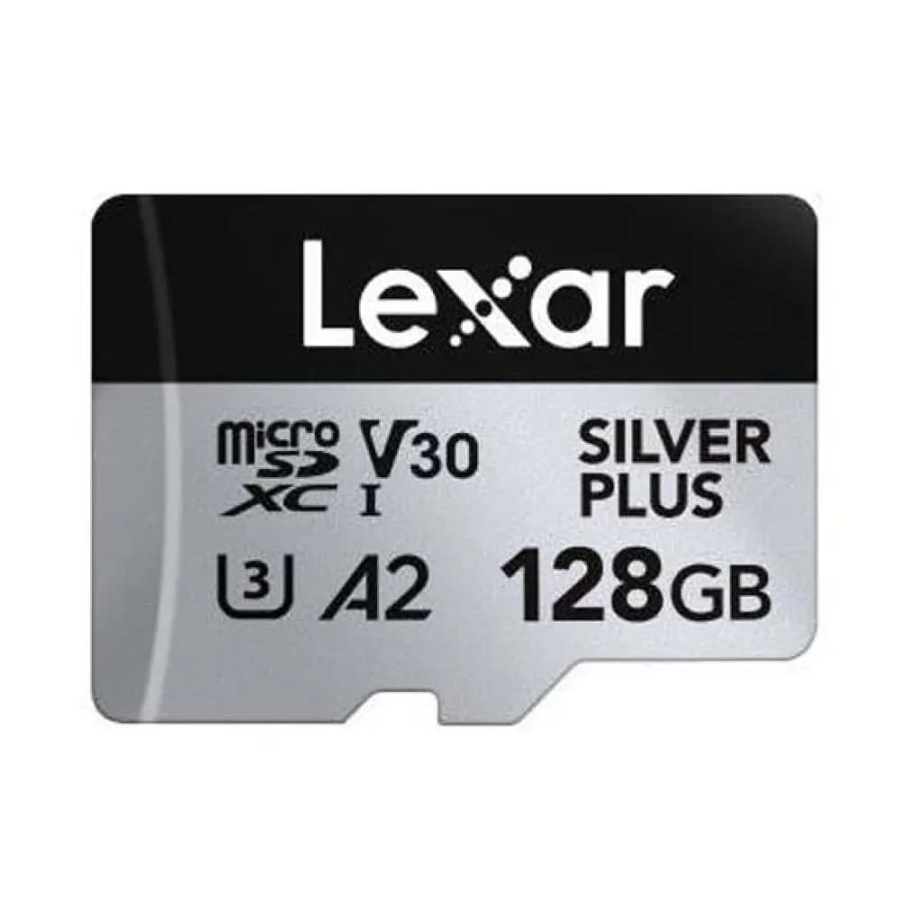Lexar 128GB MicroSDXC High-Performance Silver Plus Class 10 UHS-I U3 V30 A2 + Adaptador SD
