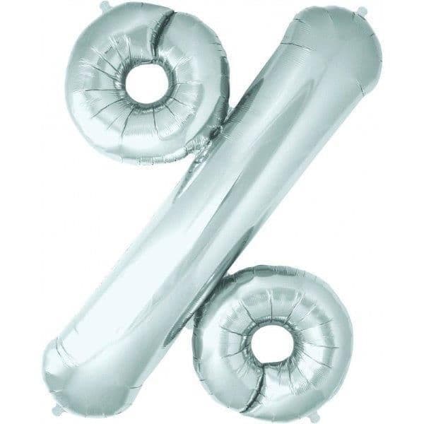 NorthStar Balão Foil 34'' Símbolo Percentagem Prateado - 180000887