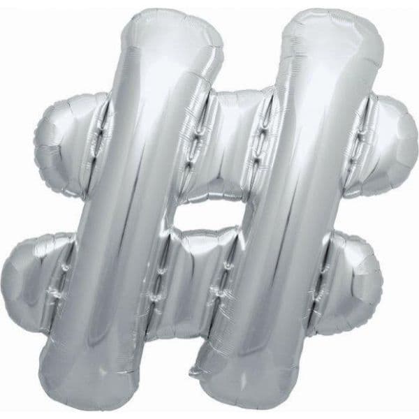 Northstar Balão Foil 34" Hashtag Prateado - 180123101