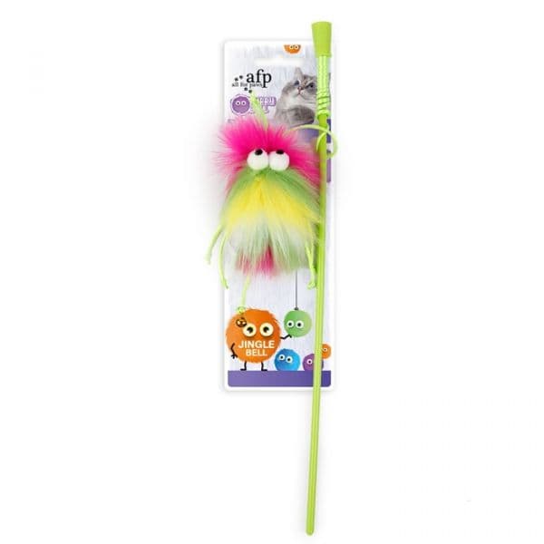 All for Paws Brinquedo Gato Furry Ball Cana Fluffer Wand Rosa