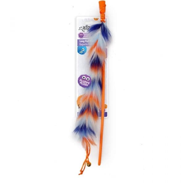 All for Paws Brinquedo Gato Furry Ball Cana Long Fluffer Laranja