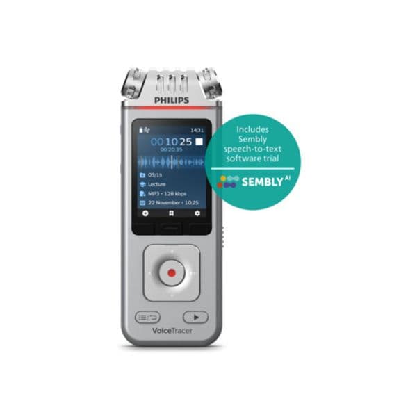 Philips Gravador de Áudio VoiceTracer DVT4115 8GB Prateado