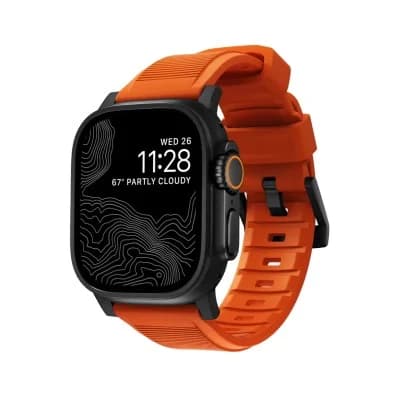 Nomad Goods Bracelete W Reforçada V2 FKM Apple Watch 46mm Laranja/Preto