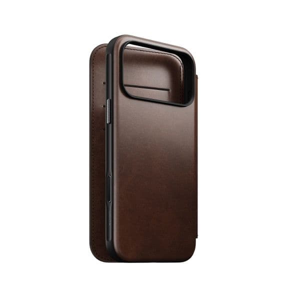 Nomad Capa Flip Cover Couro Horween iPhone 17 Pro Max Castanho 0856504014100