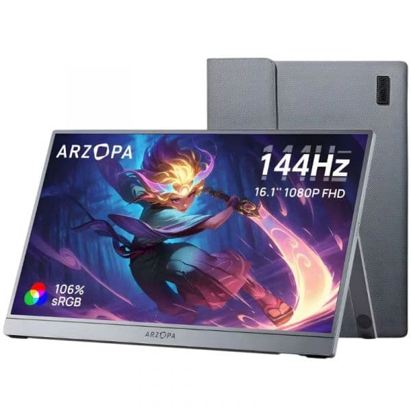 Monitor Arzopa 16,1" Z1FC FHD 144Hz HDR Cinzento USB-C HDMI 0.3"