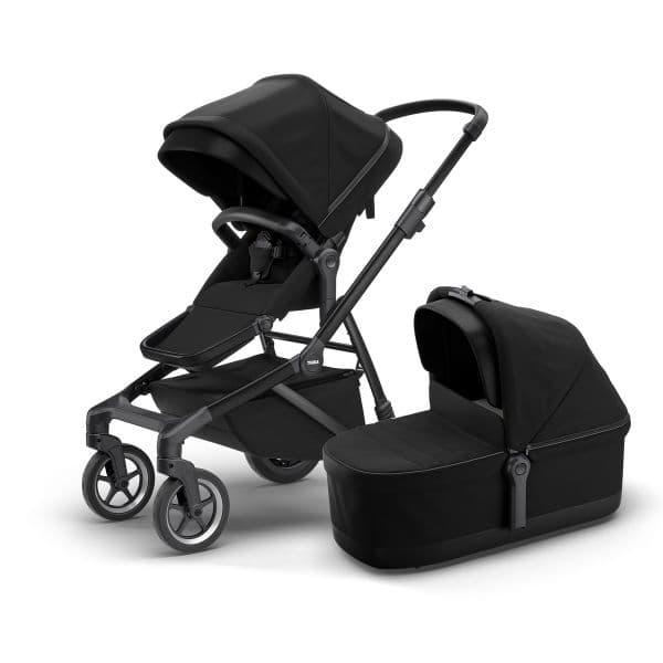 Thule Conjunto Duo Sleek Baby Stroller and Bassinet Midnight Black on Black - 1324432-3326012