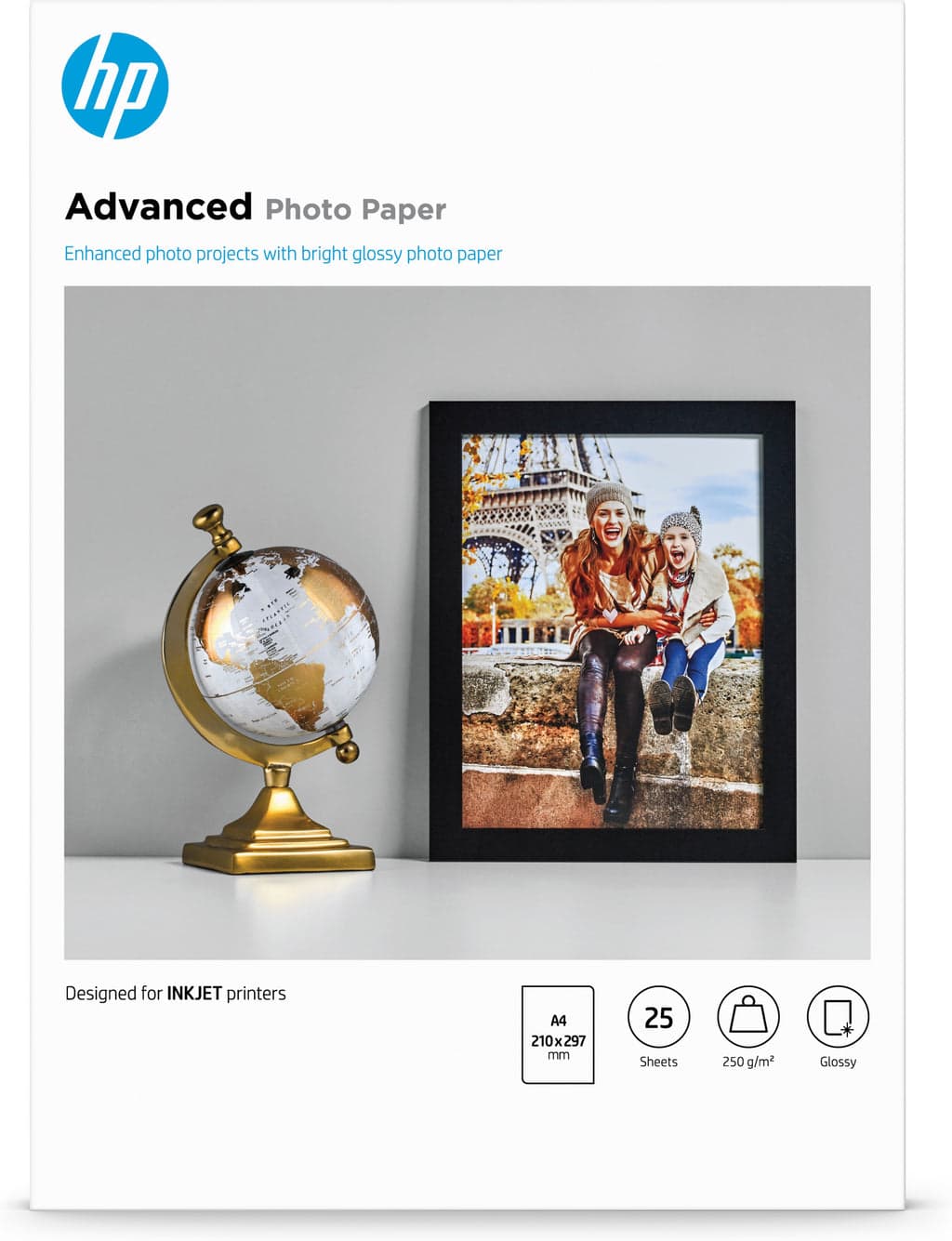 HP Papel Advanced Fotografia Lustroso A4 25Fls (Q5456A) - 0882780349551