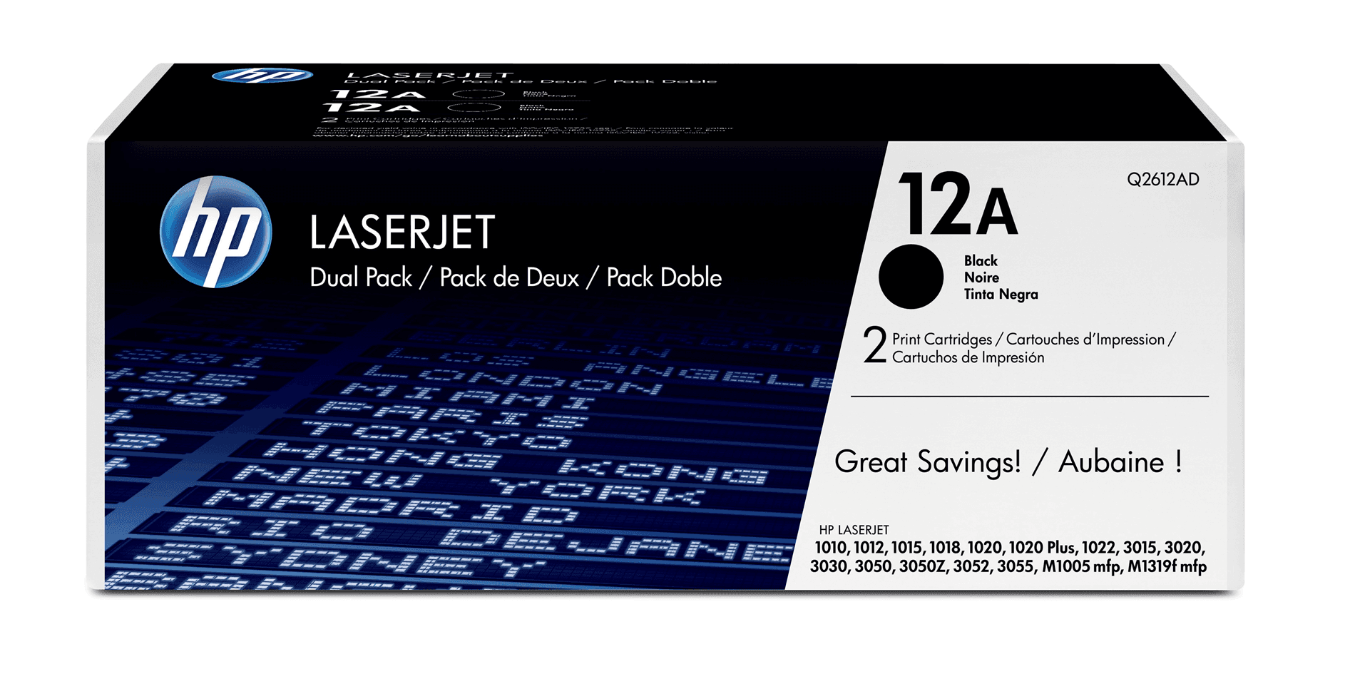 HP Q2612A Preto Pack de 2 Cartuchos de Toner Original – 12A