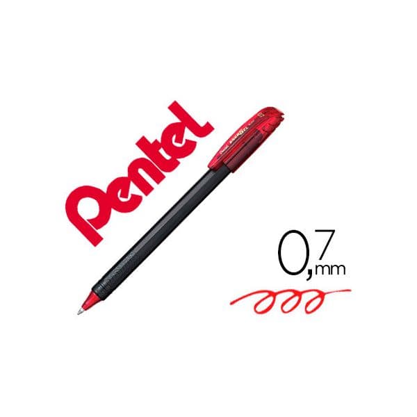Pentel Roller Bl417 Energel Makkuro Ponta 0,7 mm Vermelho 12 Unidades