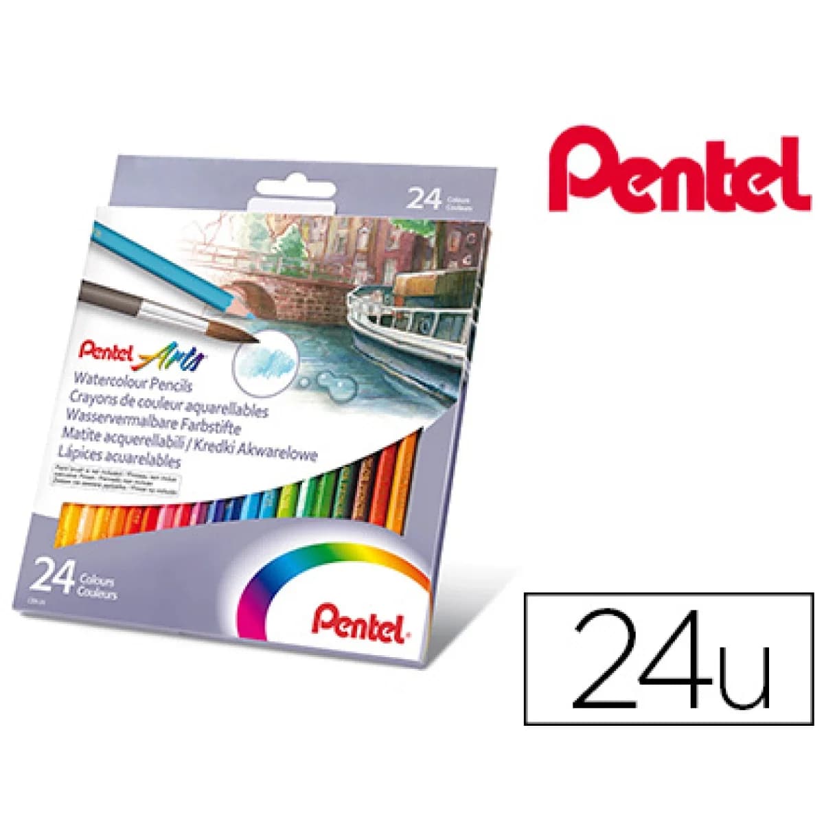 Pentel Lápis de Cores Aquareláveis 24 un.