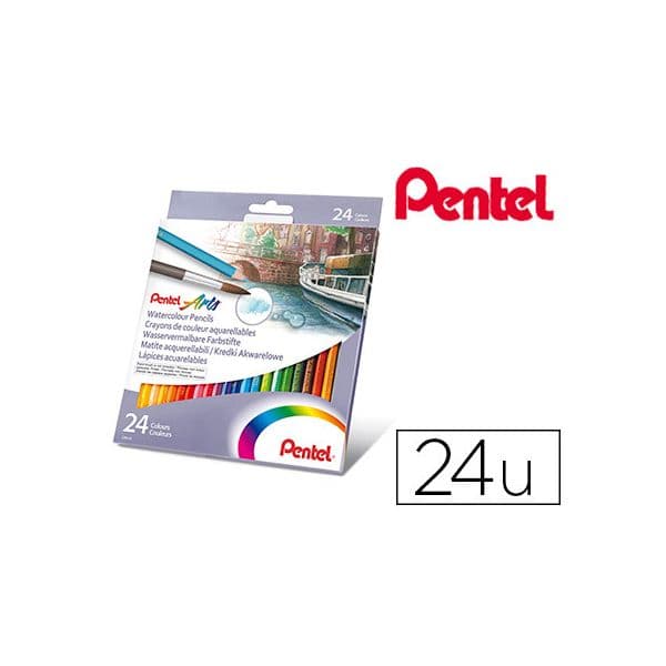 Pentel Lápis de Cores Aquareláveis 24 un.