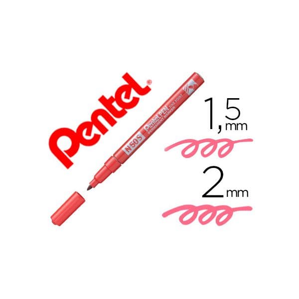 Pentel Marcador N50S Permanente Vermelho 1,5/2 mm - OFF900732CE