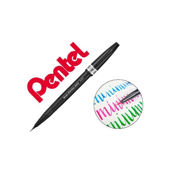 Pentel Caneta Pincel Artist Cinza 12 unidades