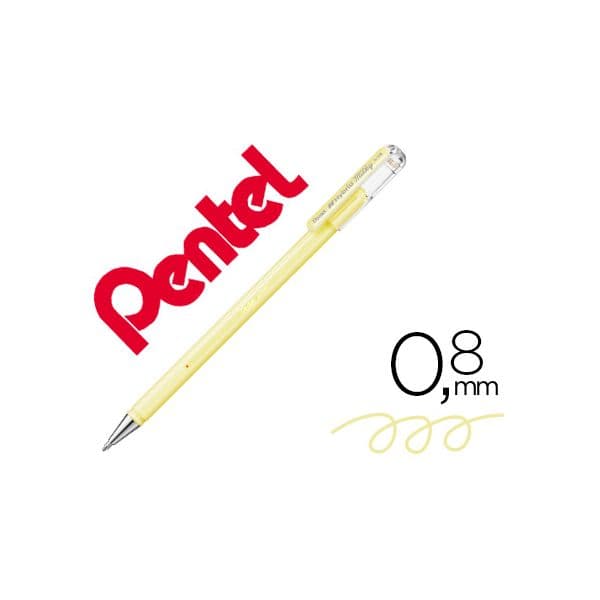 Pentel Roller K108 Amarelo Pastel 0,8 mm 12 Unidades