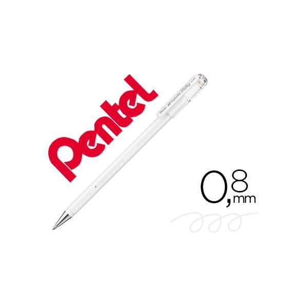 Pentel Roller K108 Branco Pastel 0,8 mm 12 Unidades