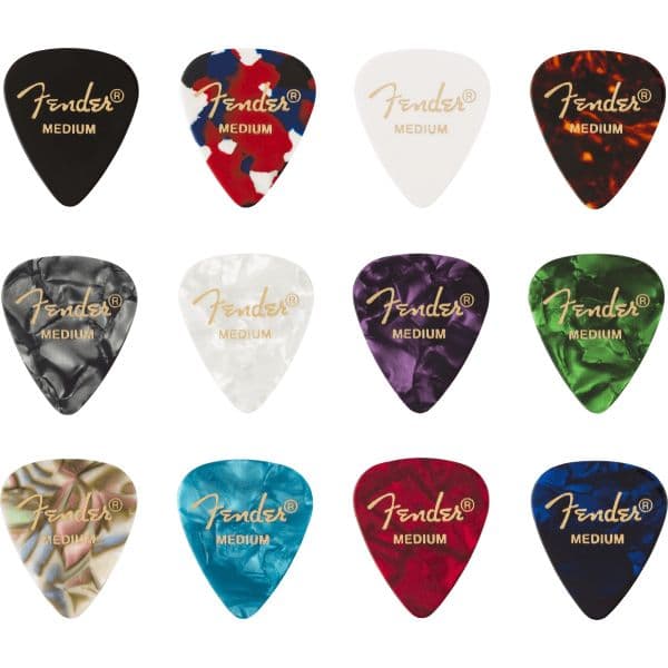 Fender 351 Shape Celluloid Medley Medium 12 Pack