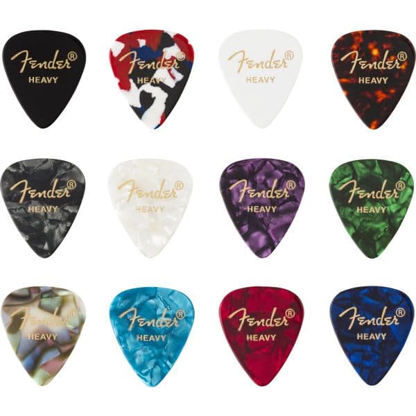 Fender 351 Shape Celluloid Medley Heavy 12 Pack