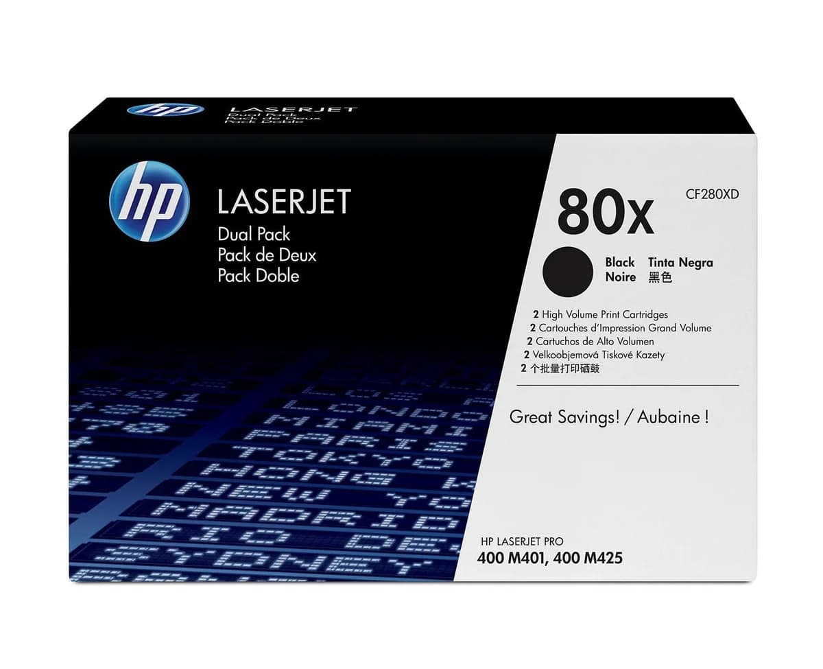 HP 80X CF280XD Black - Pack 2