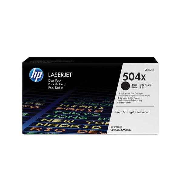 Tinteiro HP 504X Black CE250XD - Pack 2