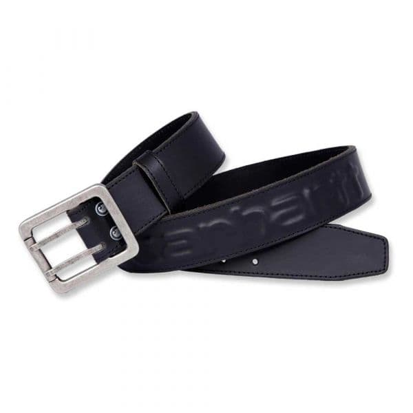 Carhartt Logo Leather Belt Preto 110 cm