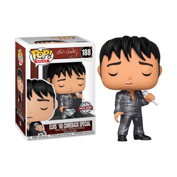 Funko POP! Rocks: Elvis '68 Comeback (Diamond Exclusive) #188