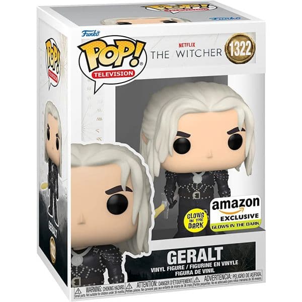 Funko POP! Television: Netflix: The Witcher - Geralt with Sword (GITD) (Amazon Sticker Exclusive) #1322