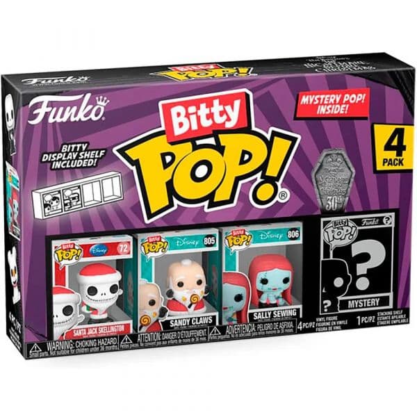 Funko Bitty Pop! Disney: Pesadilla Antes De Navidad - Santa Jack 4-Pack