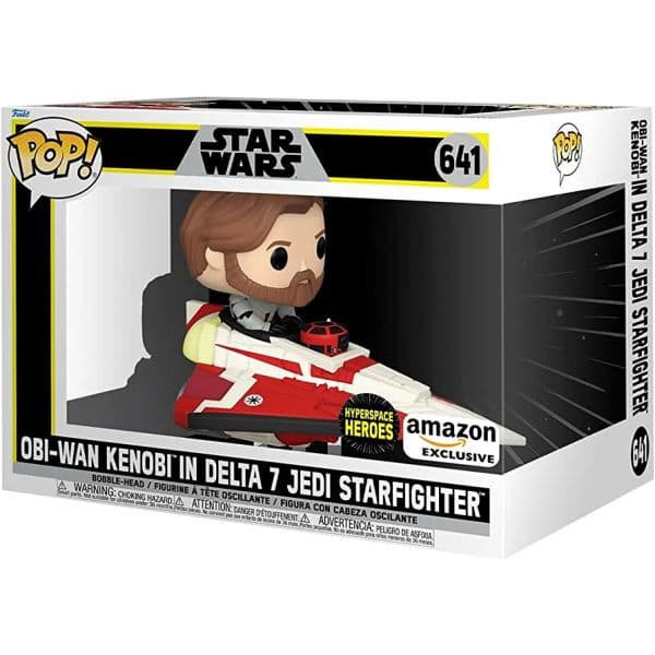 Funko POP! Rides: Star Wars - Obi-Wan in Delta 7 (Amazon Sticker Exclusive) #641