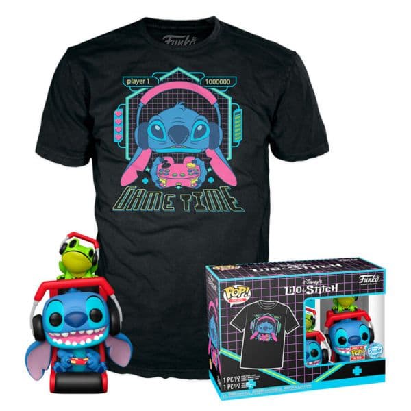 Funko Disney - Stitch Gamer Com Sapo #1246 Pop! & Tee XL