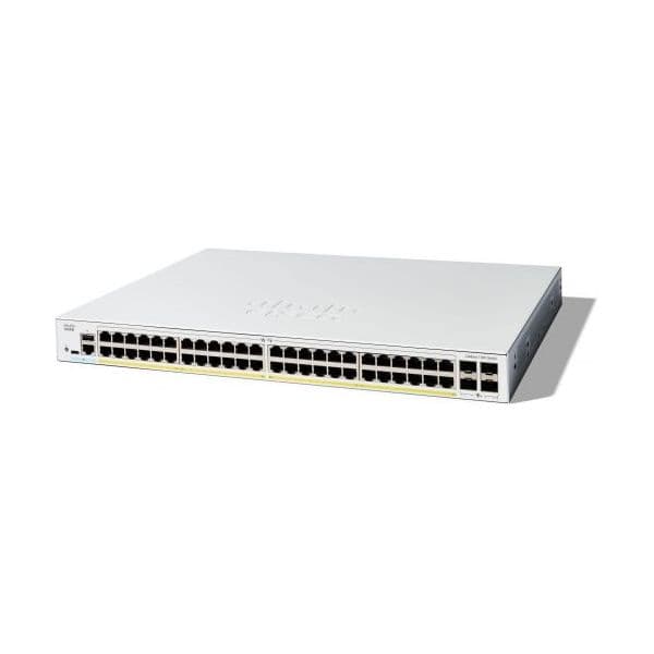 Switch Cisco 48 RJ-45 Gigabit com 4 SFP+ Camadas L2/L3 QoS Metal Gerido Branco