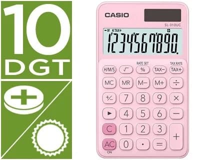 Calculadora de Bolso Casio SL-310UC-PK 10 Digitos Rosa