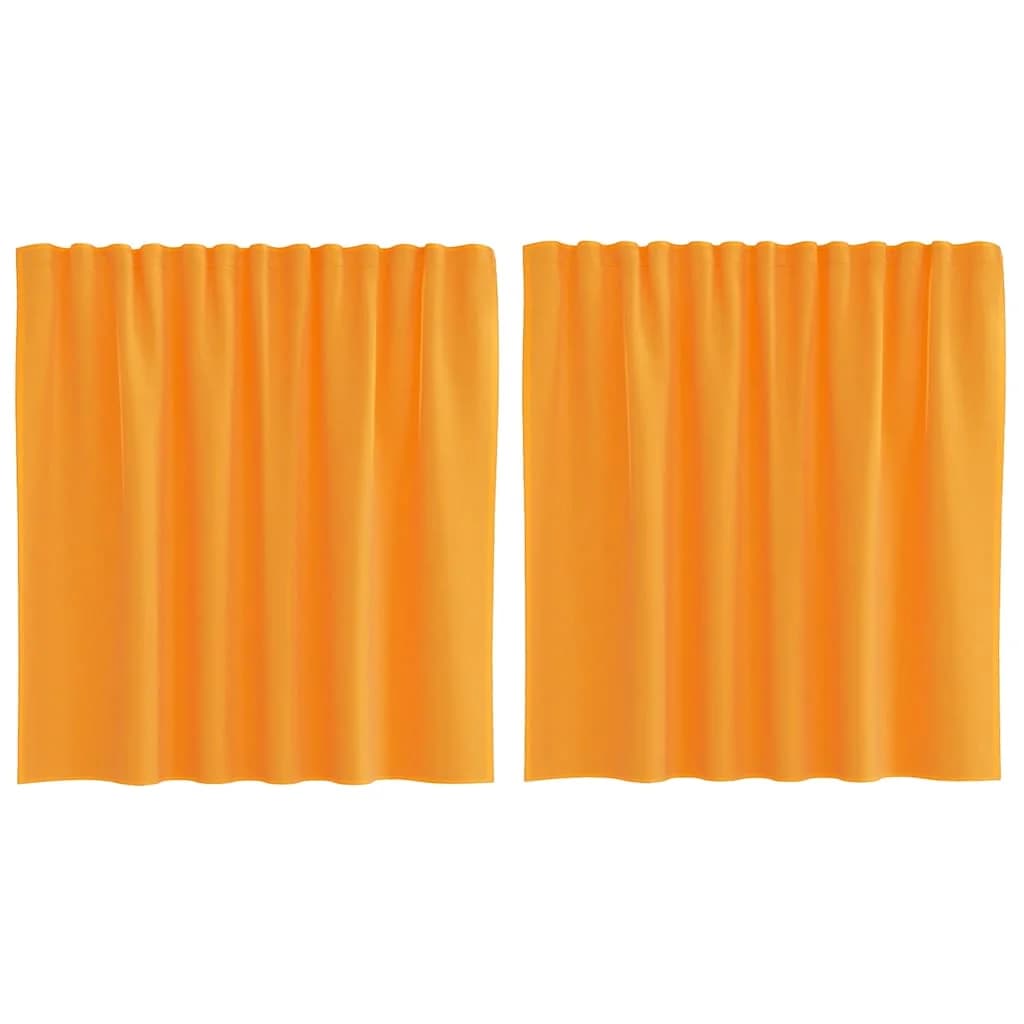 vidaXL Cortinas de voile com bolsos para varão 2 pcs laranja