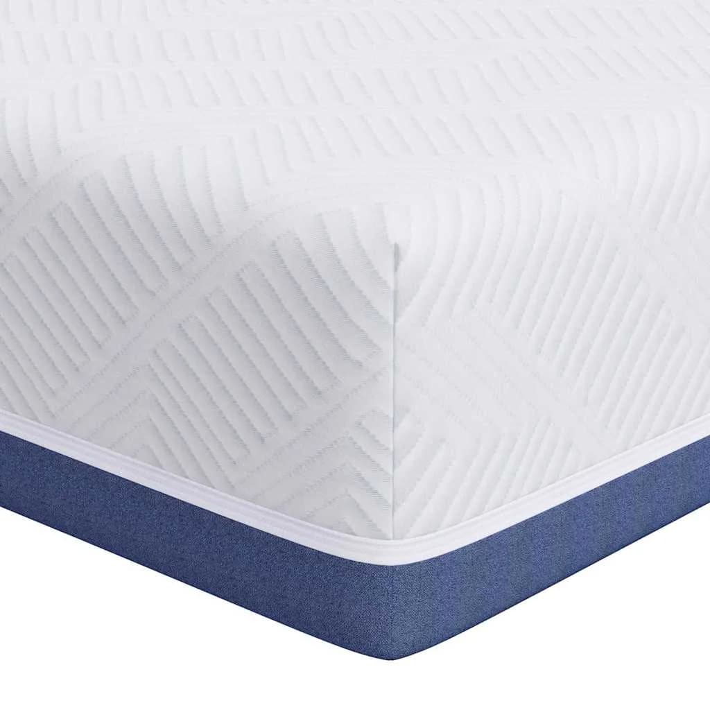 vidaXL Colchão Branco e Azul 90 x 190 cm Tecido Jacquard
