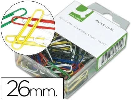 Q-Connect 125 un. Clips 26mm Sortido - KF02042