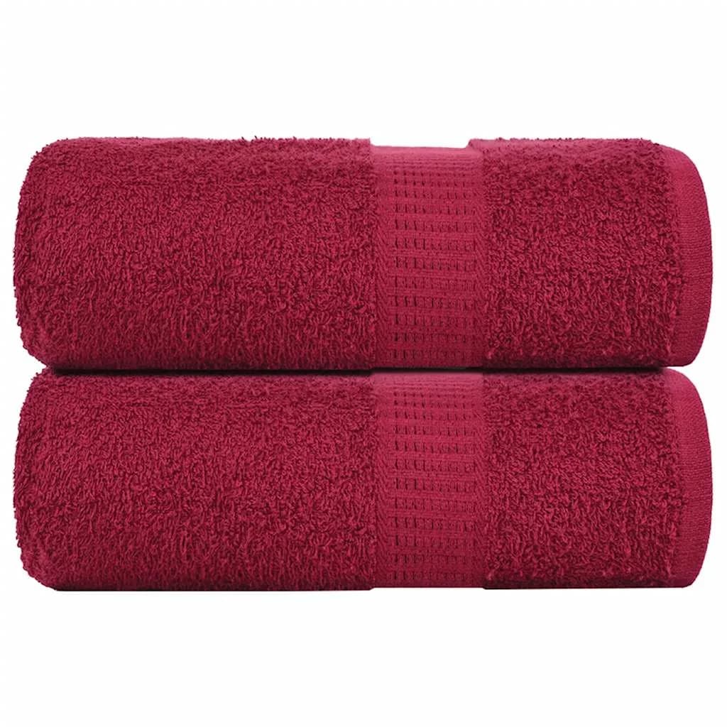 vidaXL Toalhas de Bidé 2 Peças 30x50 cm 360 Gsm 100% Algodão Bordô - 2903059251