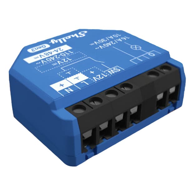 Shelly 1 Gen3 Módulo Inteligente Wi-Fi Relé com Contacto Seco