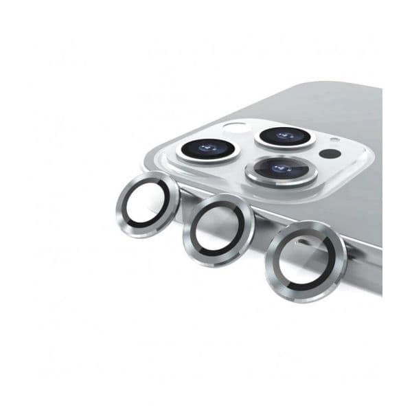 Película Vidro Temperado Metálica Câmara Traseira para iPhone 11 Pro/ 11 Pro Max/ 12 Pro Prateado