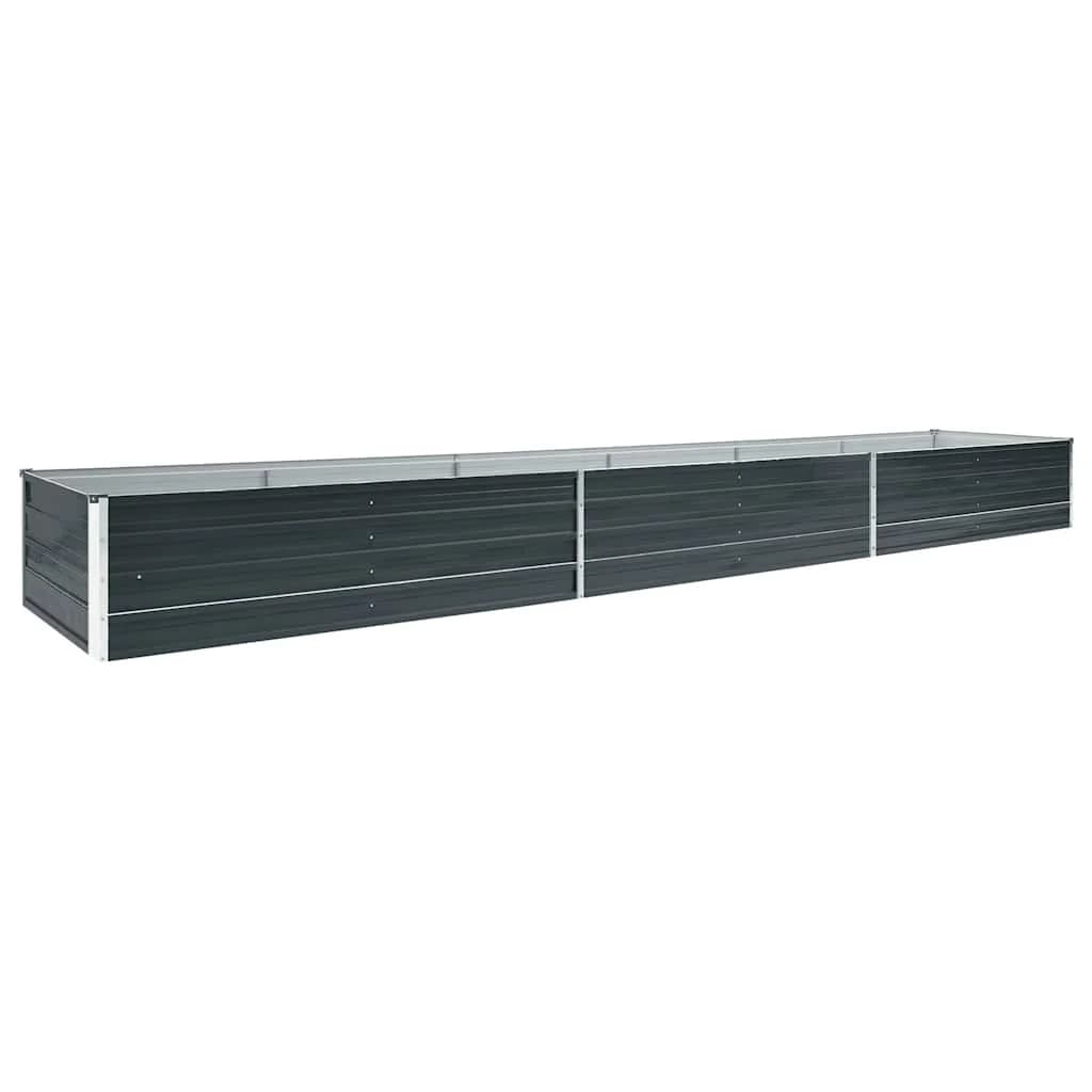 vidaXL Canteiro elevado jardim aço galvanizado 480x80x45 cm antracite