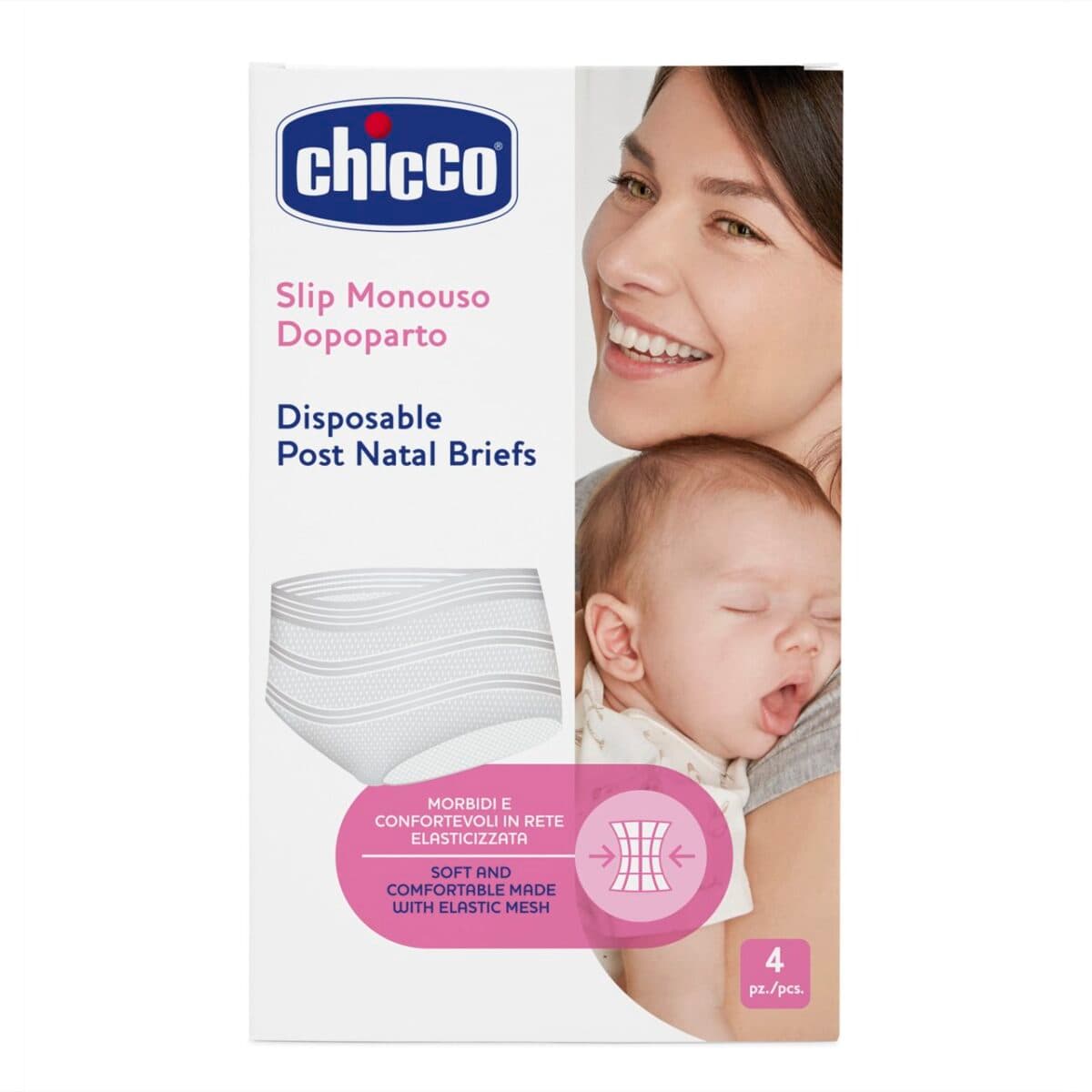 CUECAS MONOUSO PÓS-PARTO EM REDE ELÁSTICA CHICCO