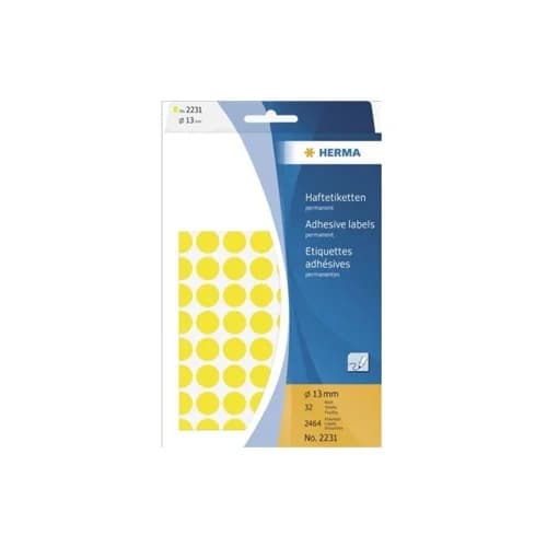 Herma Etiquetas Redondas 13mm Amarelo Herma2231 2464un 1992231