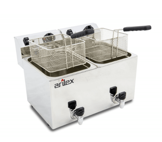 Fritadeira elétrica 8+8L monofásica c/torneiras