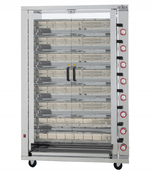 Grelhador Vertical a gás De 8 Espetos com base 1160x450x1775